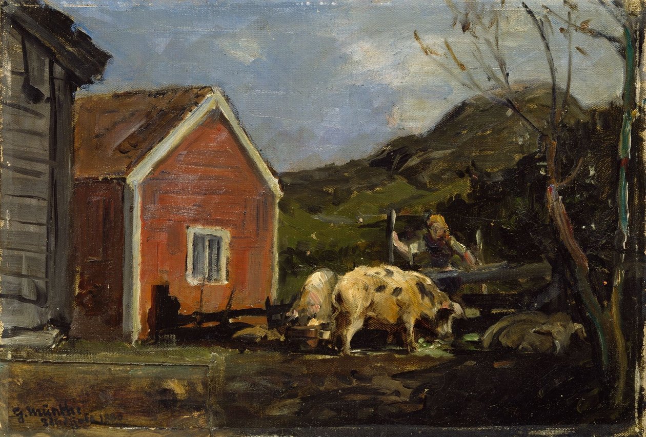 Cochons au clair de lune - Gerhard Munthe