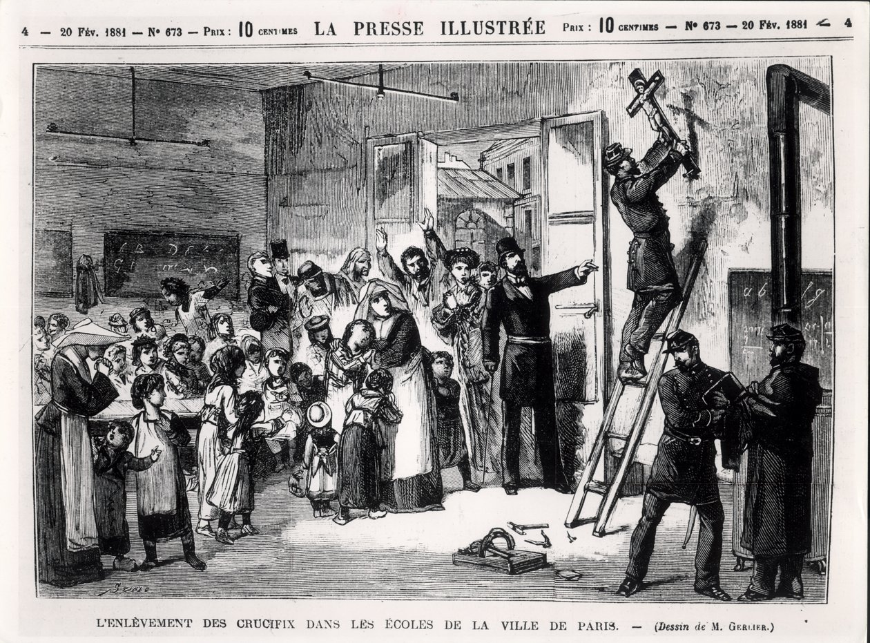 Le retrait des crucifix des écoles à Paris, de 