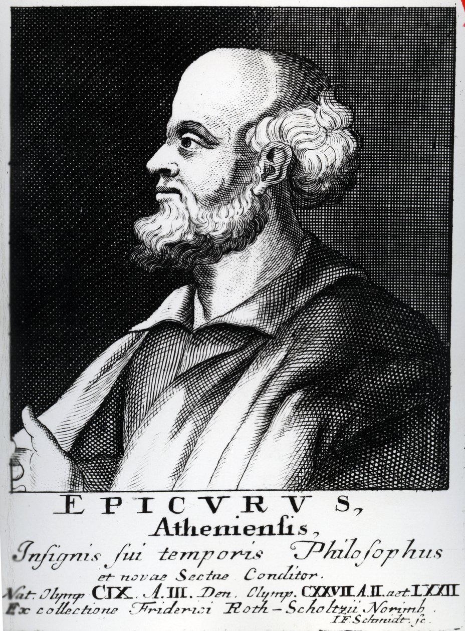 Épicure, gravé par Johann Fredrich Schmidt - German School