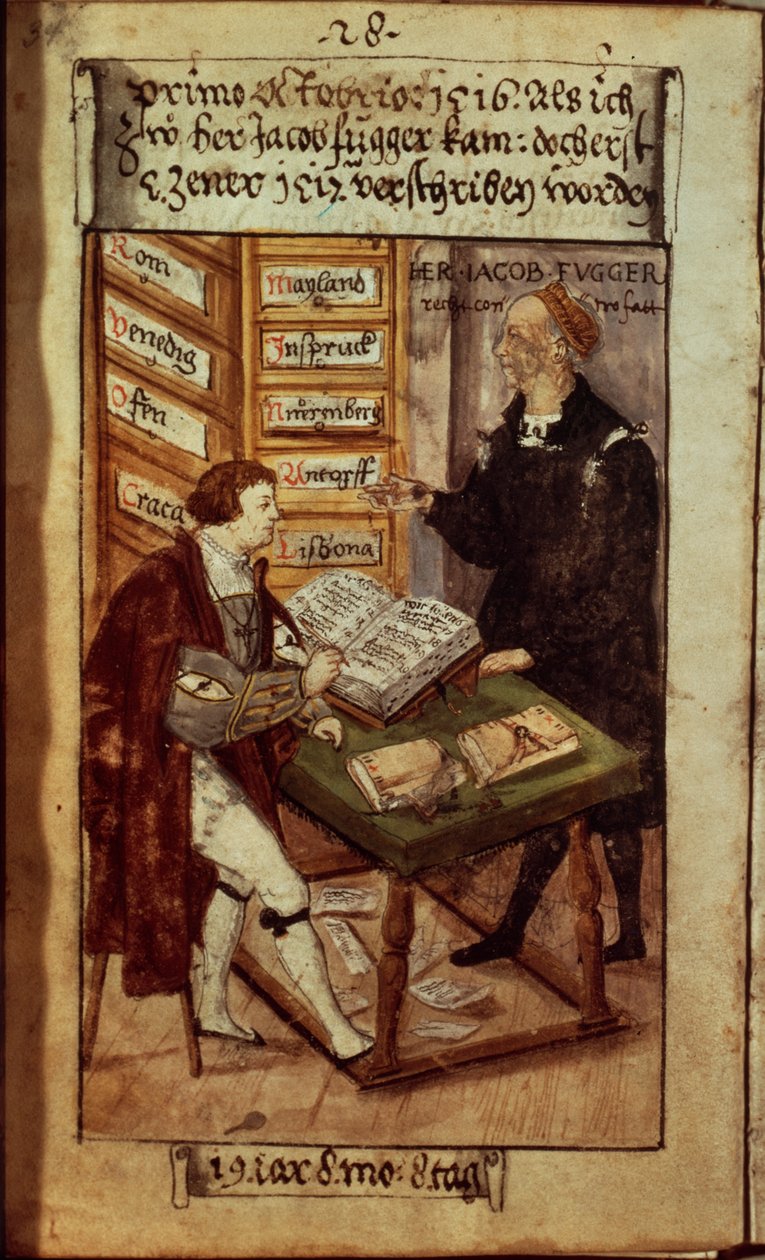 Jakob Fugger dans son bureau, 1518 - German School