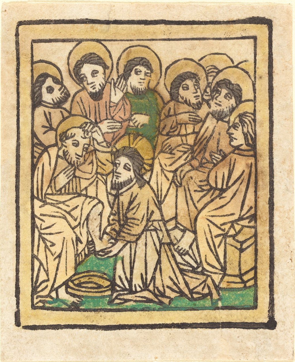 Le Christ Lavant les Pieds des Apôtres - German 15th Century