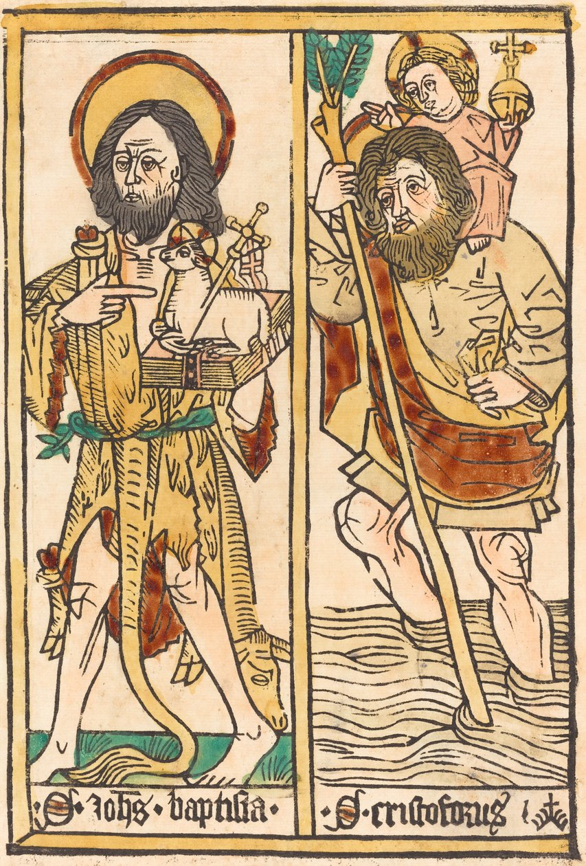 Saint Jean-Baptiste et Saint Christophe - German 15th Century