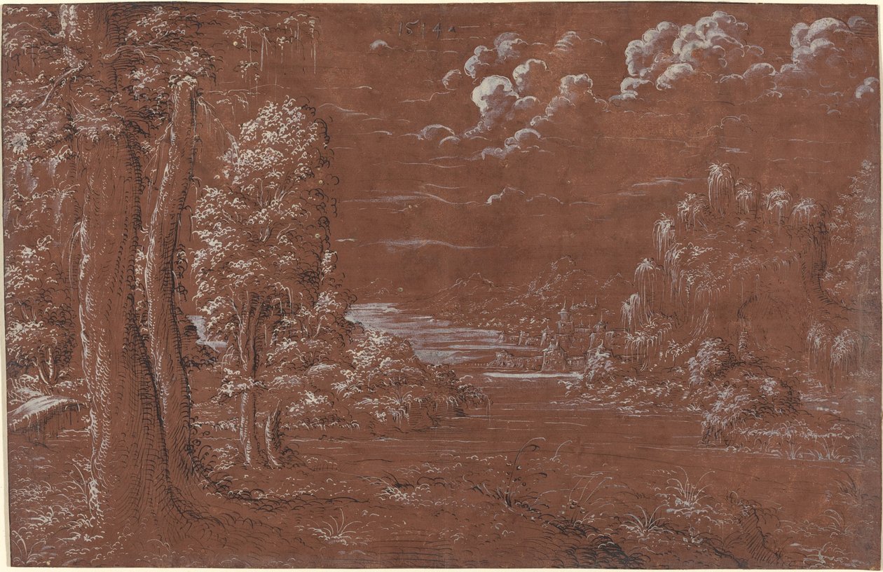 Paysage fluvial - German 16th Century