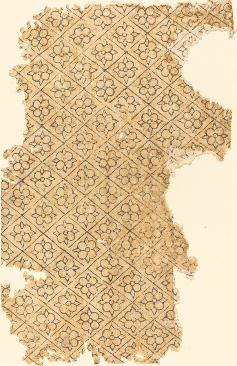 Feuille avec Motif de Fleurs et de Diamants - German 16th Century