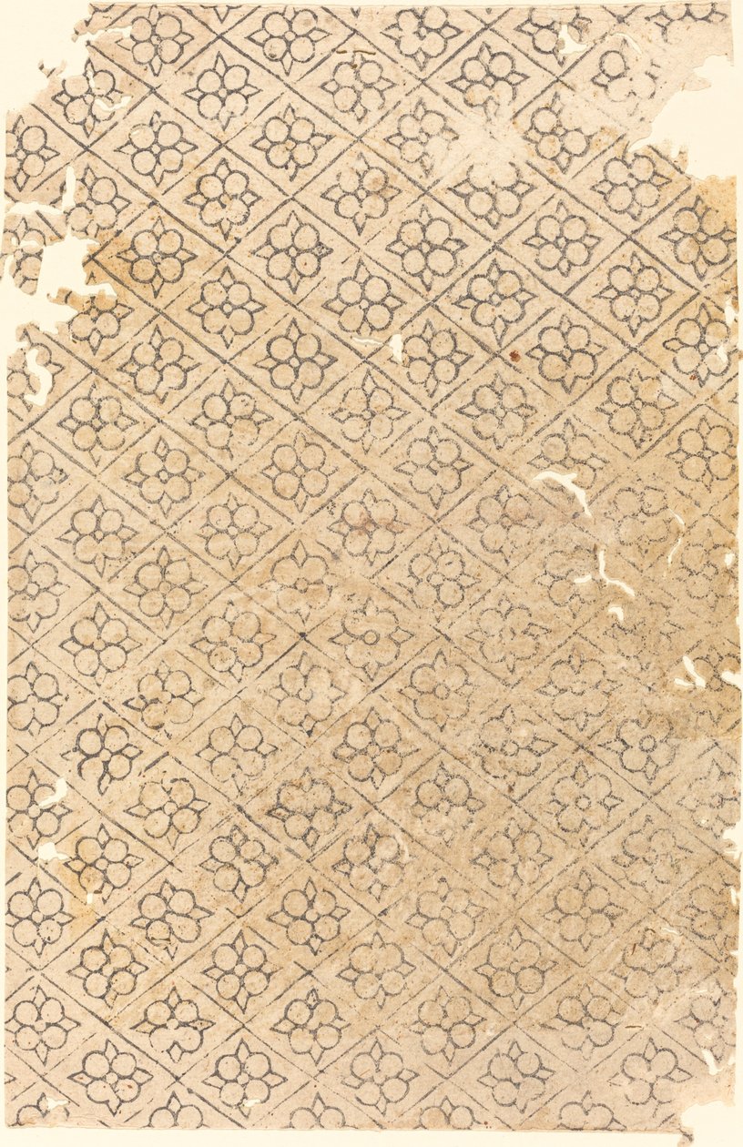 Feuille avec motif de fleurs et de diamants - German 16th Century