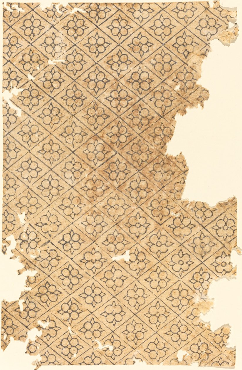 Feuille avec motif de fleurs et de diamants - German 16th Century