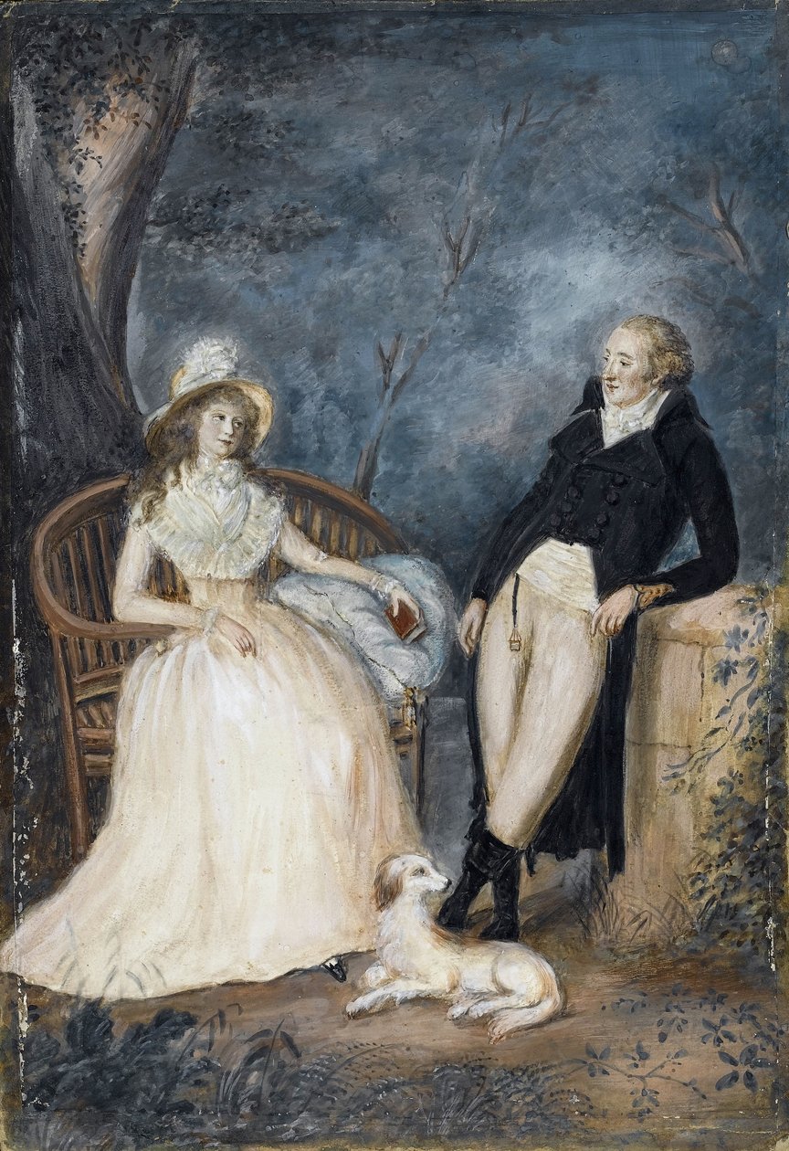 Charlotte von Stein et Johann Wolfgang von Goethe en conversation, seconde moitié du XVIIIe siècle - German Master