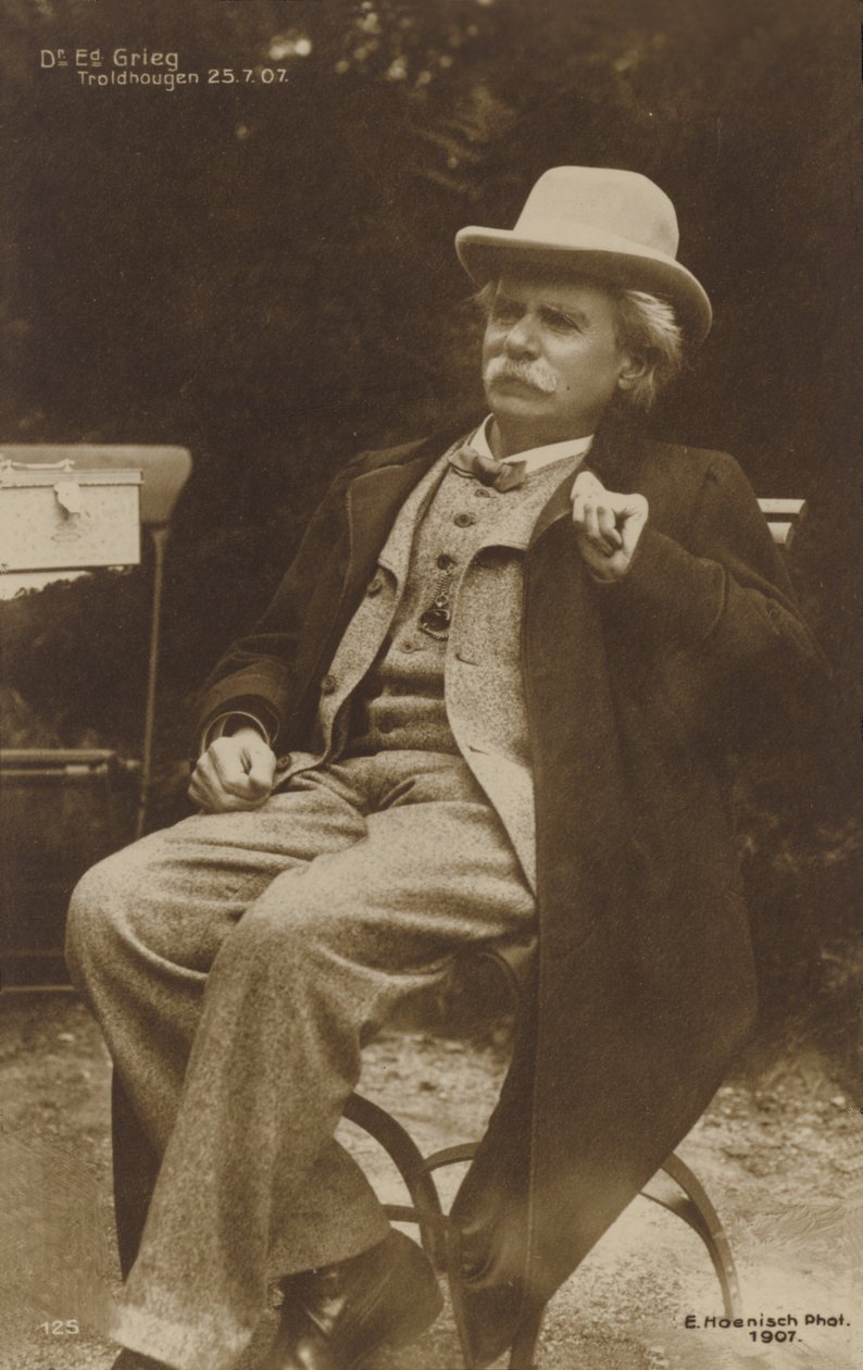 Edvard Grieg à Troldhaugen le 25 juillet 1907 (photo n/b) - German Photographer