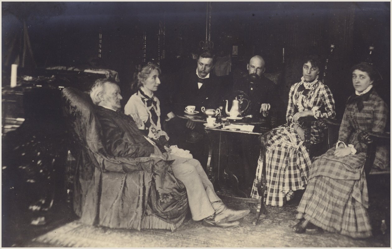Portrait de Richard Wagner avec ses amis et sa famille (photo n/b) - German Photographer