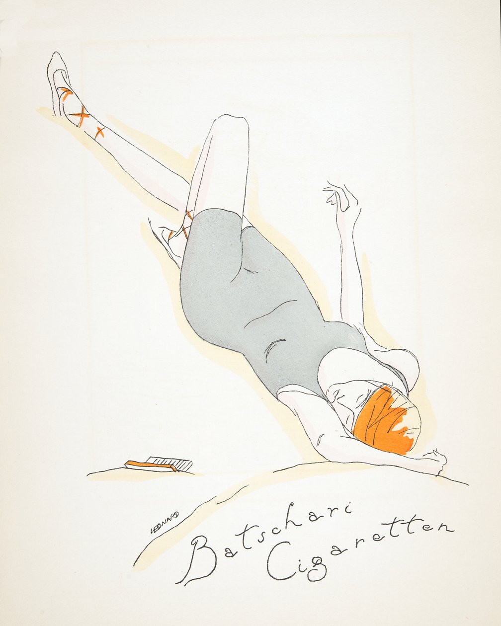 Publicité pour "Batschari Cigaretten", tirée de Styl, publié en 1922 (impression sur pochoir) - German School