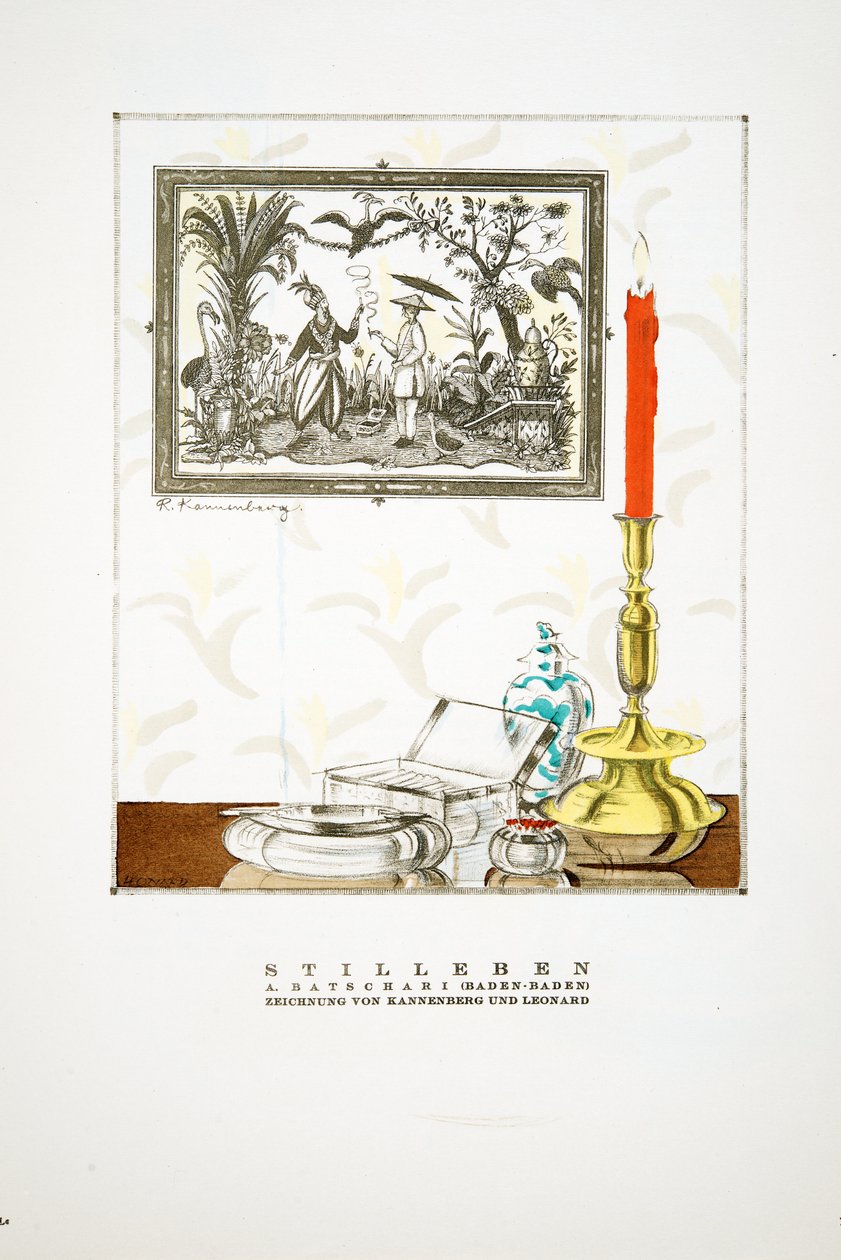Publicité pour "Batschari Cigaretten", tirée de Styl, publié en 1922 (impression sur pochoir) - German School
