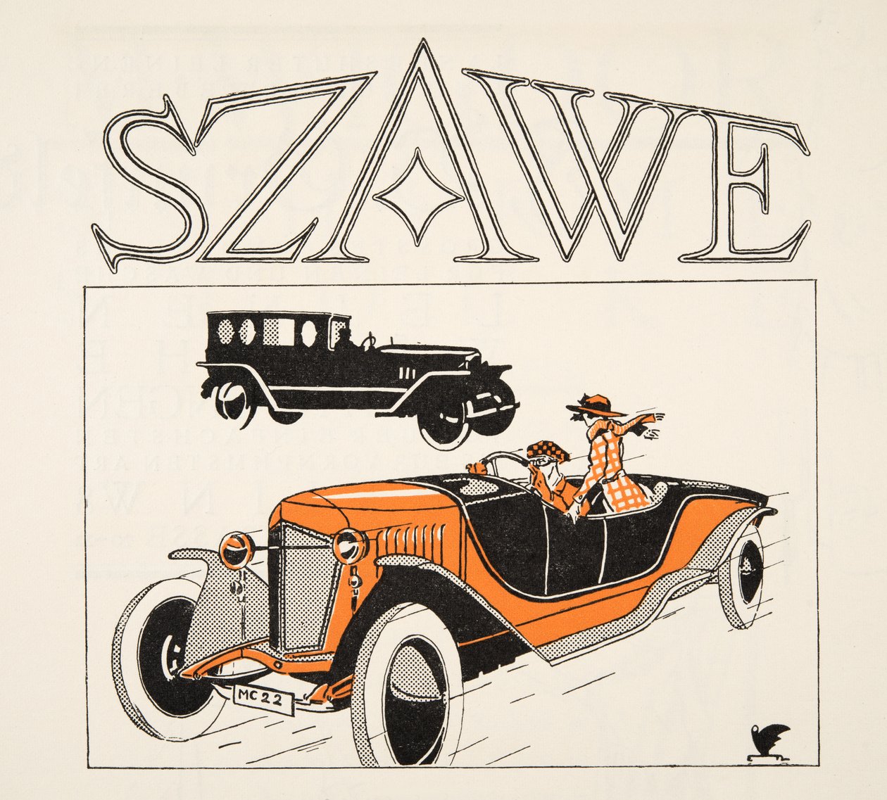 Publicité pour Szawe, tirée de Styl, pub.1922 (impression sur pochoir) - German School