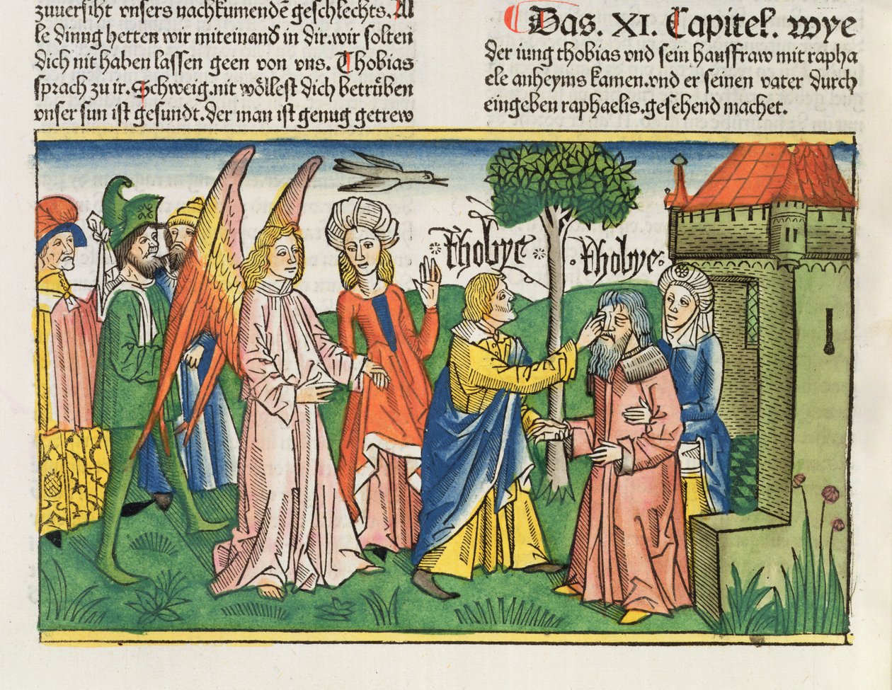 Apocryphe : Tobias restaure la vue de son père Tobit avec la bile d