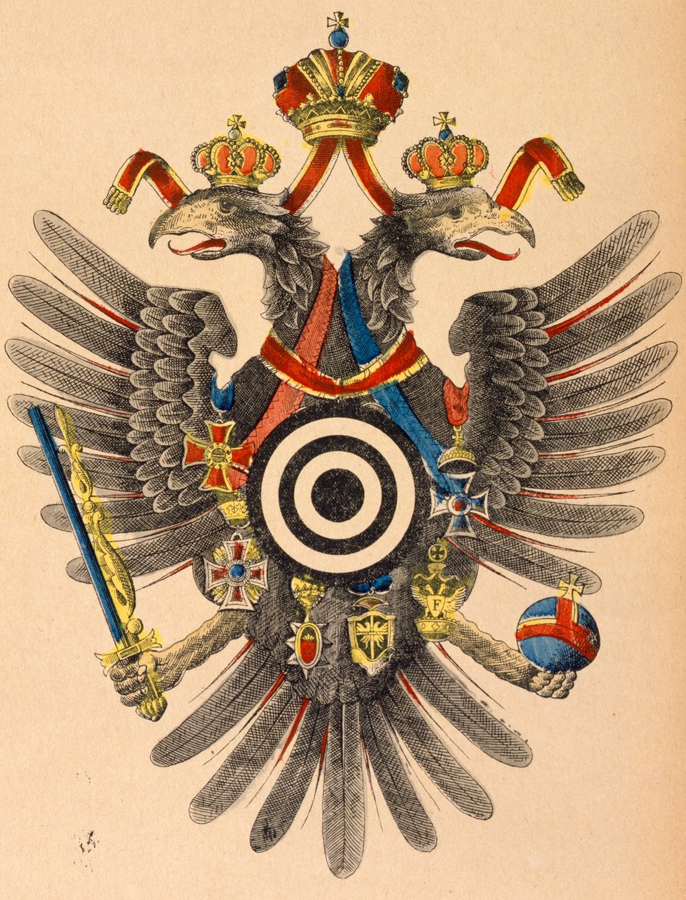 Armoiries impériales austro-hongroises comme cible de tir à l