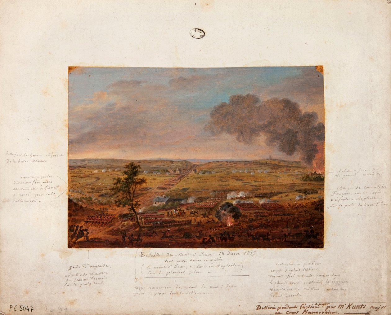 Bataille de Mont-Saint-Jean, dessinée et peinte pendant l