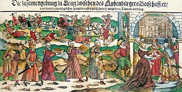 Compte rendu et illustrations du mariage par procuration en mars 1595 de l