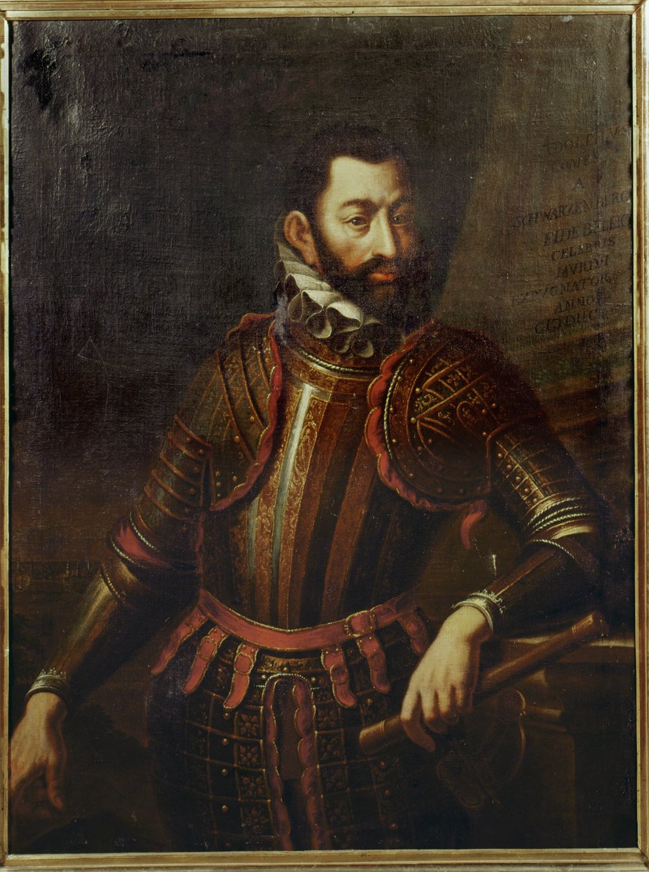 Comte Adolf Schwarzenberg qui a repris la forteresse de Gyoer, en Hongrie, aux Turcs en 1594 ... - German School