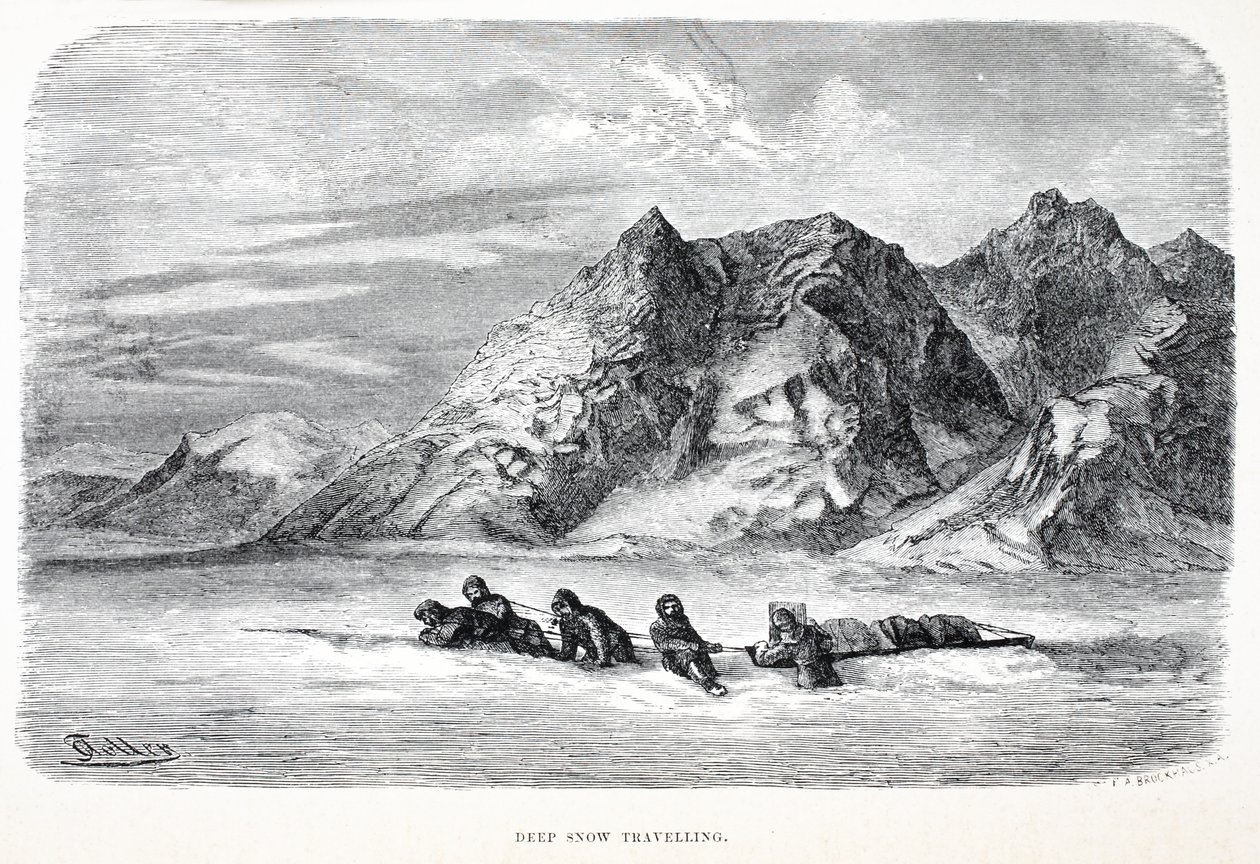 Voyage dans la neige profonde, publié à Londres en 1874 - German School
