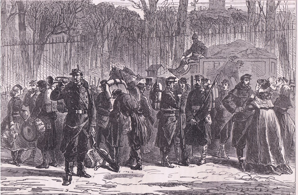 Départ du dixième régiment de gardes nationaux vers les postes avancés, Histoire de la guerre entre la France et l