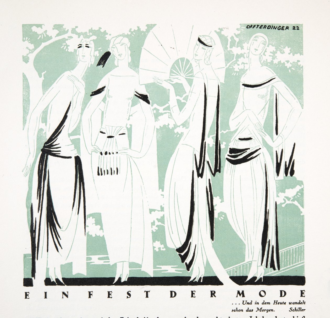 Ein Fest der Mode, de Styl, pub.1922 (impression pochoir) - German School