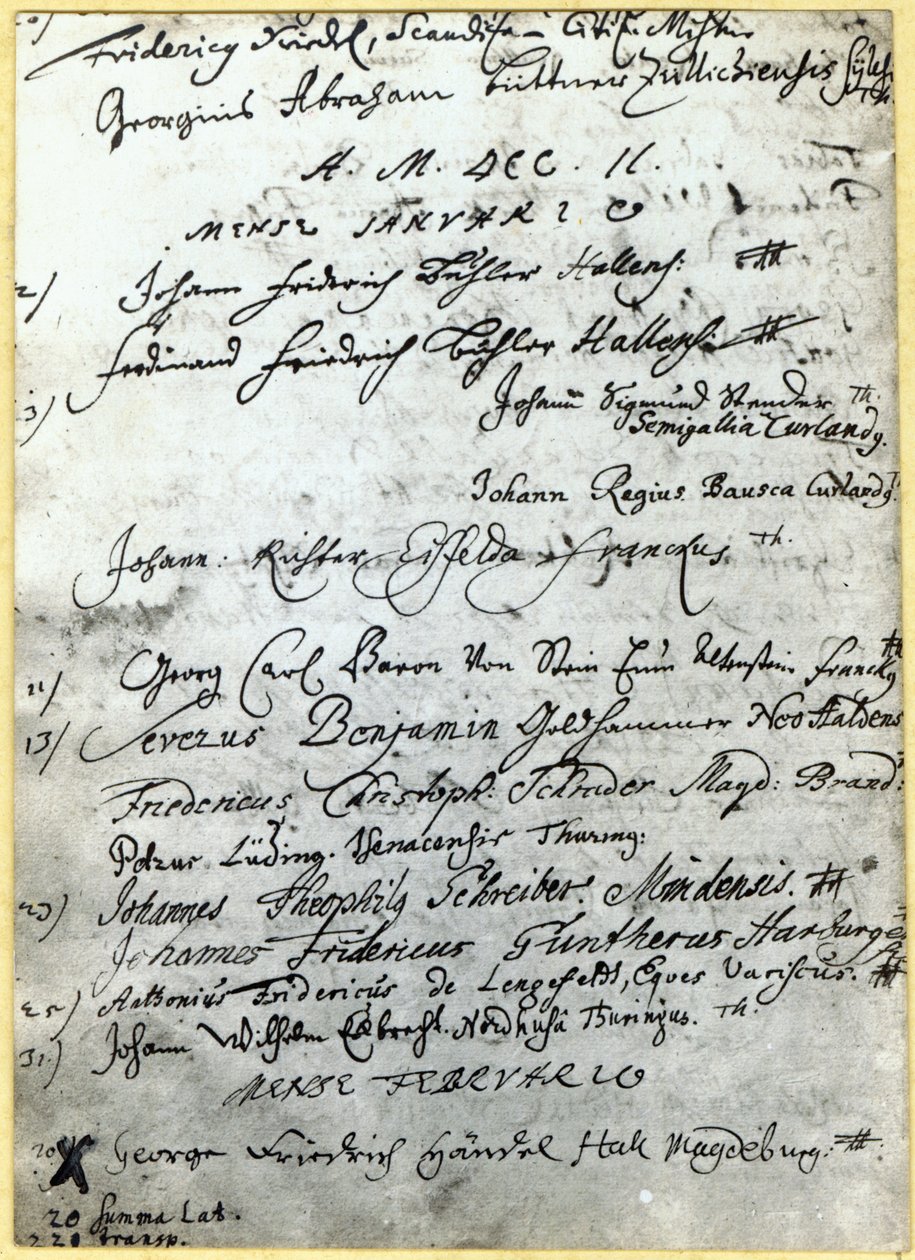 Entrée dans les registres de l