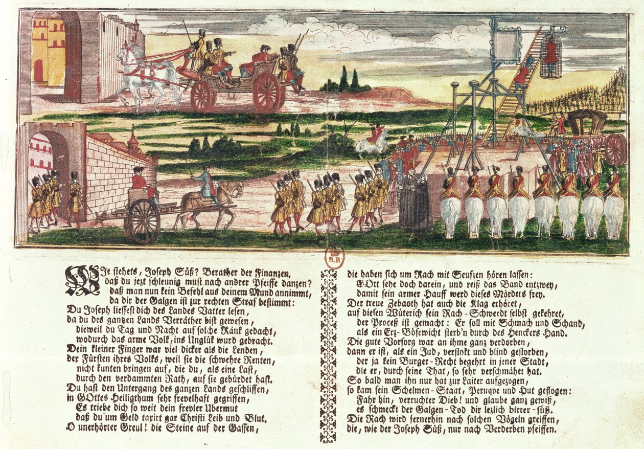Exécution de Joseph Süss Oppenheimer en 1738 - German School