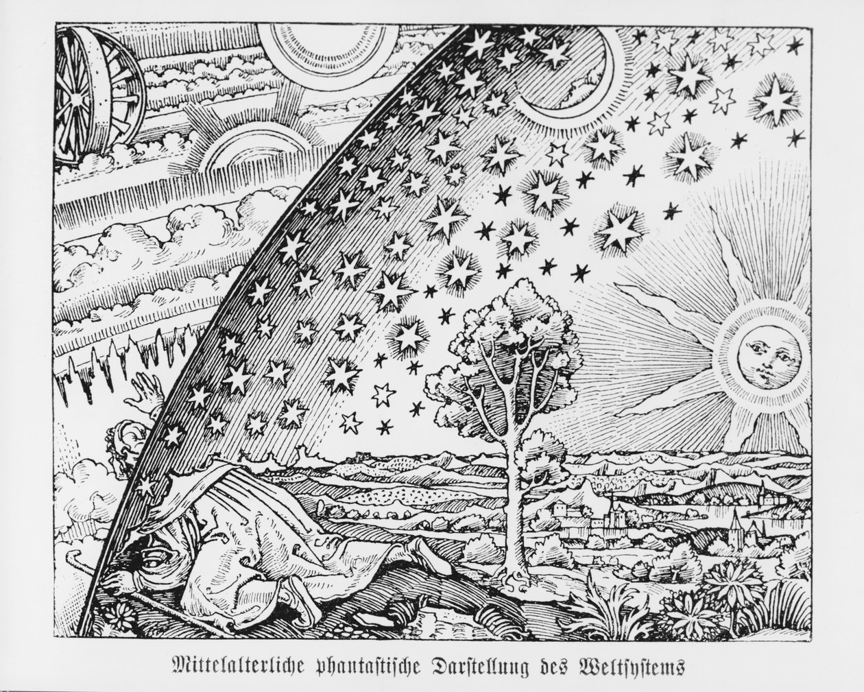 Représentation fantastique du système solaire - German School