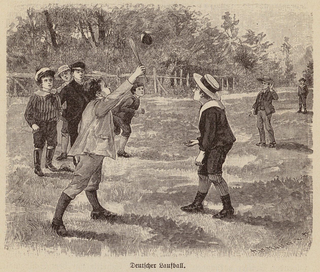 German laufball (engraving) - German School