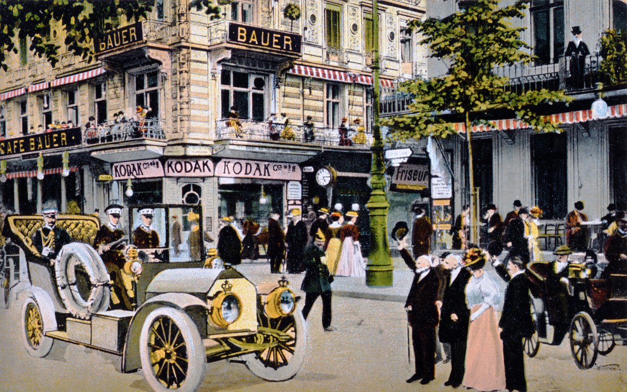 Carte postale allemande représentant le défilé du Kaiser Wilhelm II, c.1912 - German School