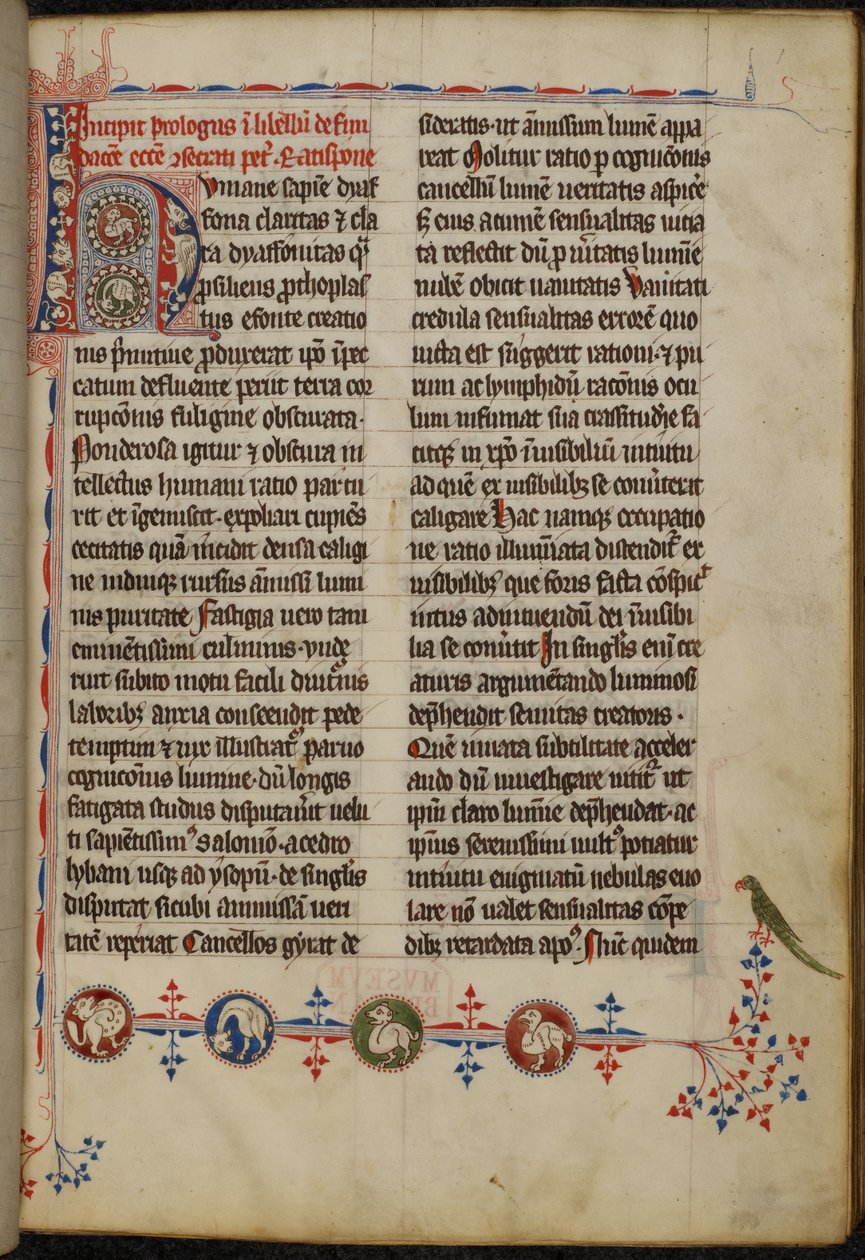 Harley 3973 f.1, Initiale habitée 
