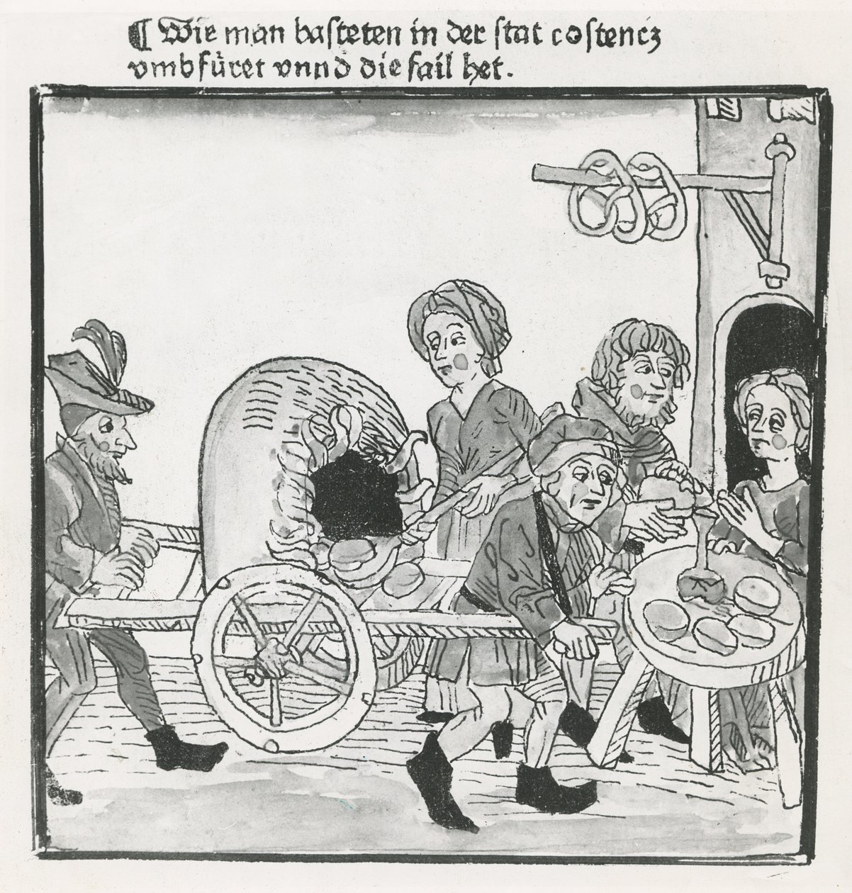 Marchand de crêpes et de bretzels, pendant le Concile de Constance en 1417, d