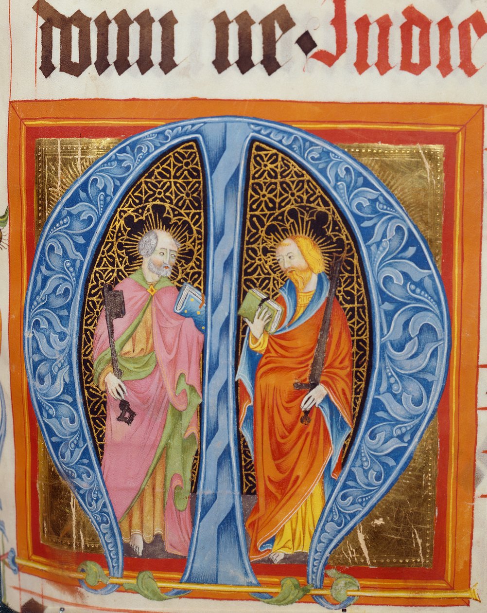Initiale historiée M avec les saints Pierre et Paul, du Graduel de Friedrich Zollner de Langenzenn, 1439-42 - German School