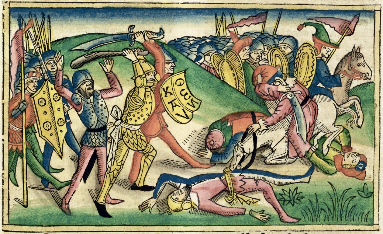 1 Rois 15:16 Guerre entre Asa et Baasha, de la Bible de Nuremberg (Biblia Sacra Germanaica) - German School