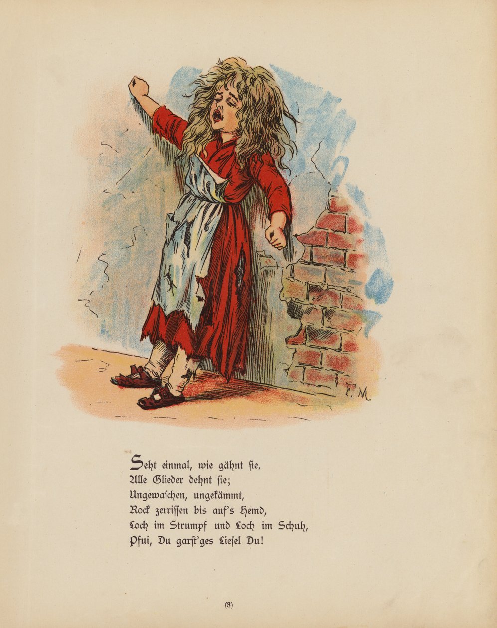 Illustration for Die Struwwel-Liese (litho couleur) - German School