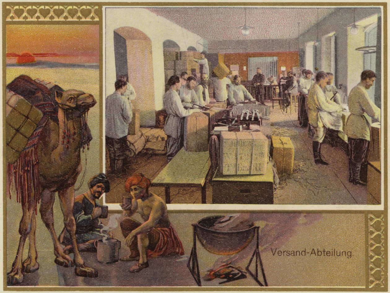 Publicité des frères K et S Popov (lithographie couleur) - German School
