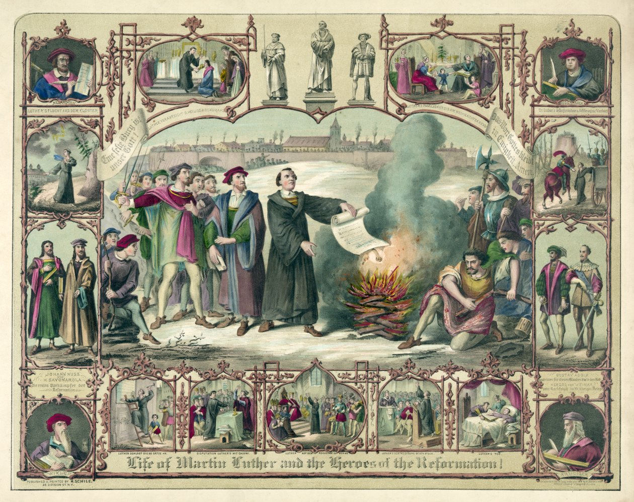 Vie de Martin Luther et Héros de la Réforme!, pub. 1874 - German School