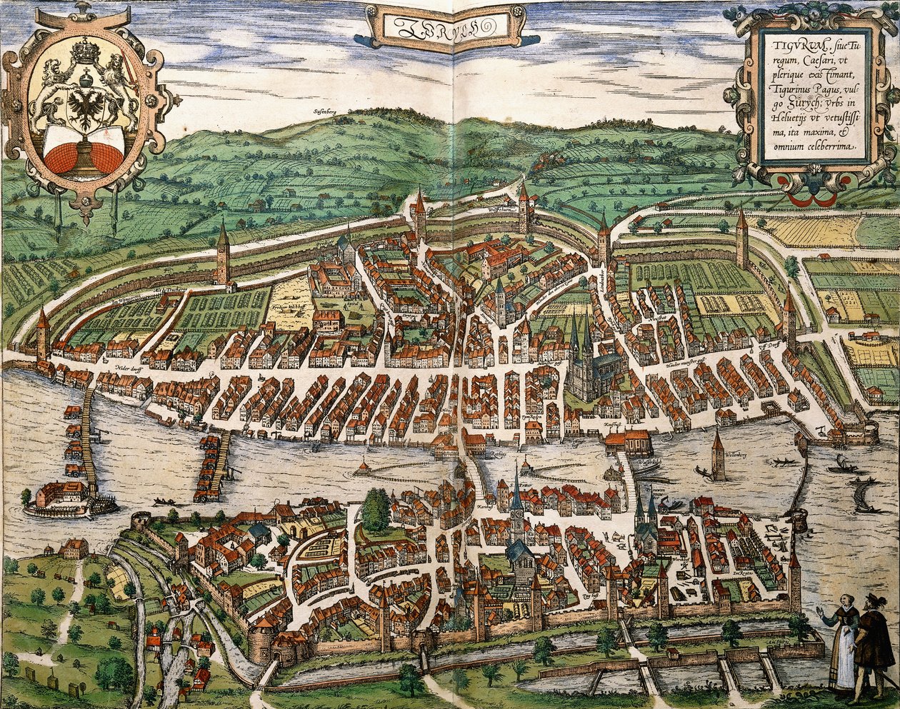 Carte de Zurich, 1575 - German School