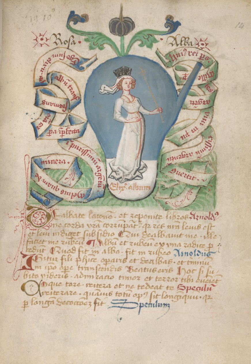 Ms Sloane 2560, f.14 des Traités Alchimiques, fin du 15ème siècle - German School