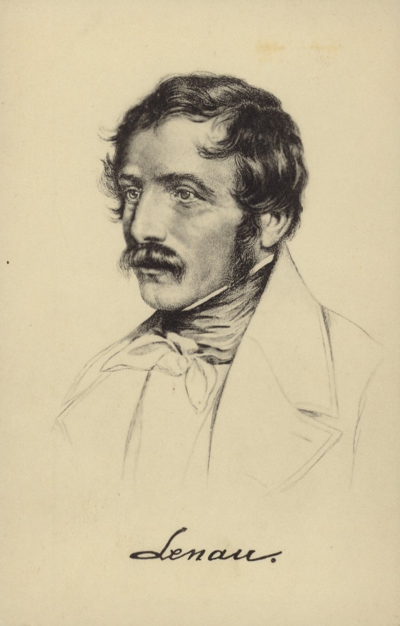 Nikolaus Lenau (1802-1850), poète autrichien (lithographie) - German School