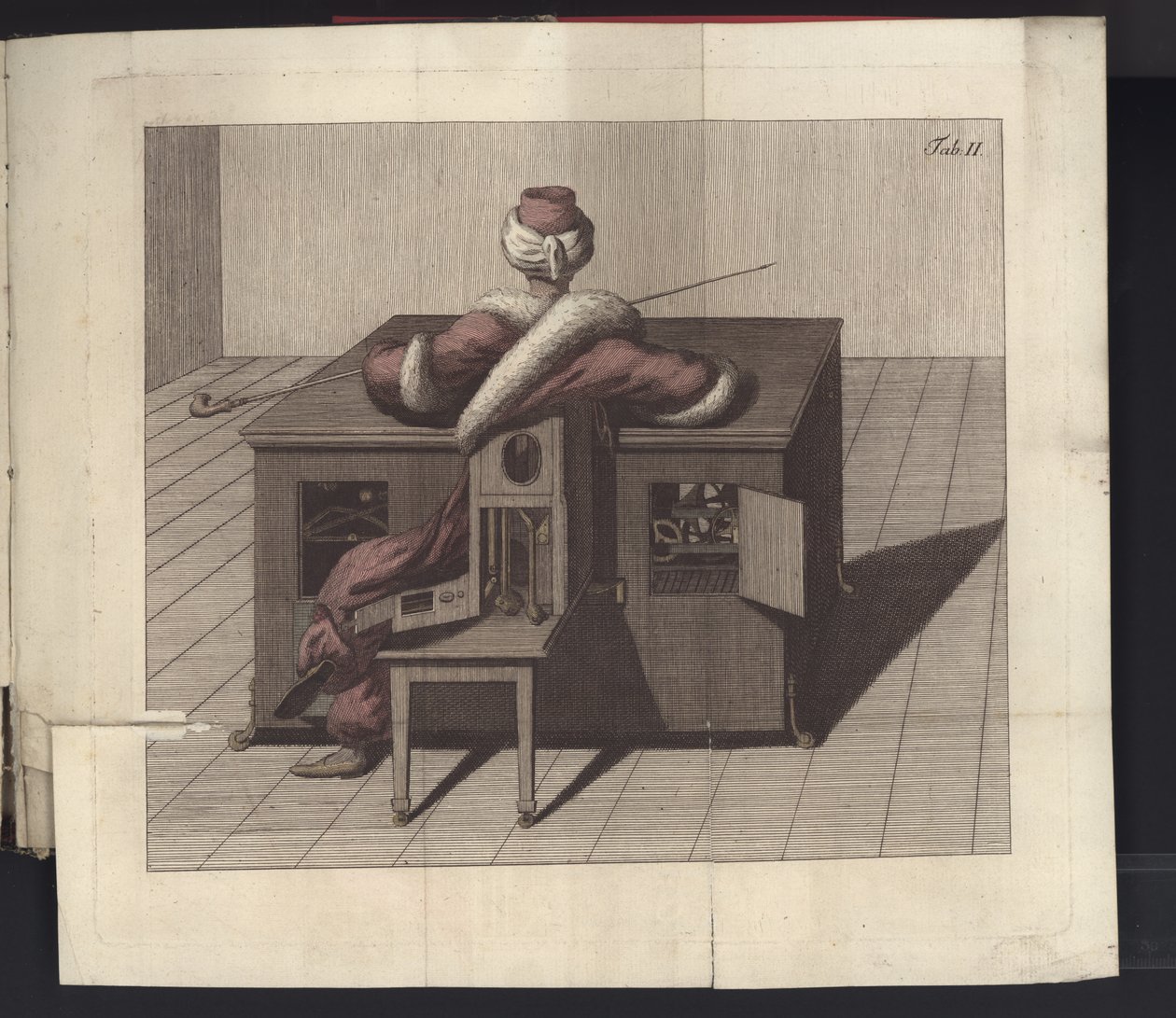 Planche II de Uber den Schachspieler des Herrn von Kempelen und dessen Nachbildung, Leipzig und Dresden: Joh. Gottl. Breitkopf, 1789 - German School
