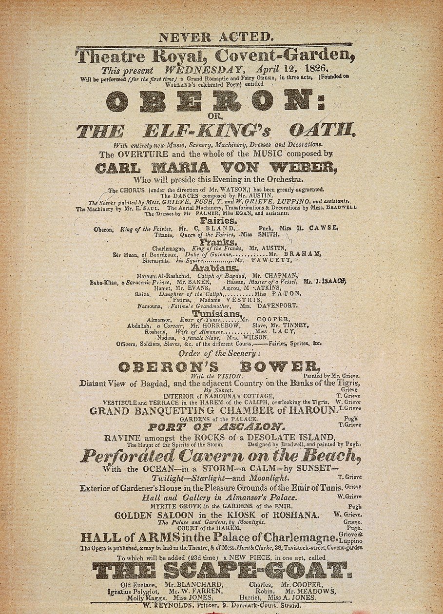Affiche de la première représentation d