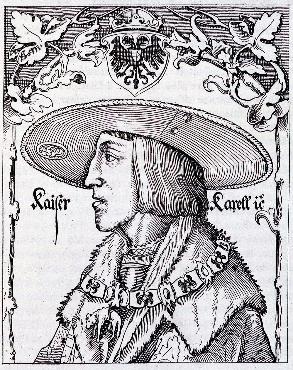 Portrait de Charles V jeune - gravure d