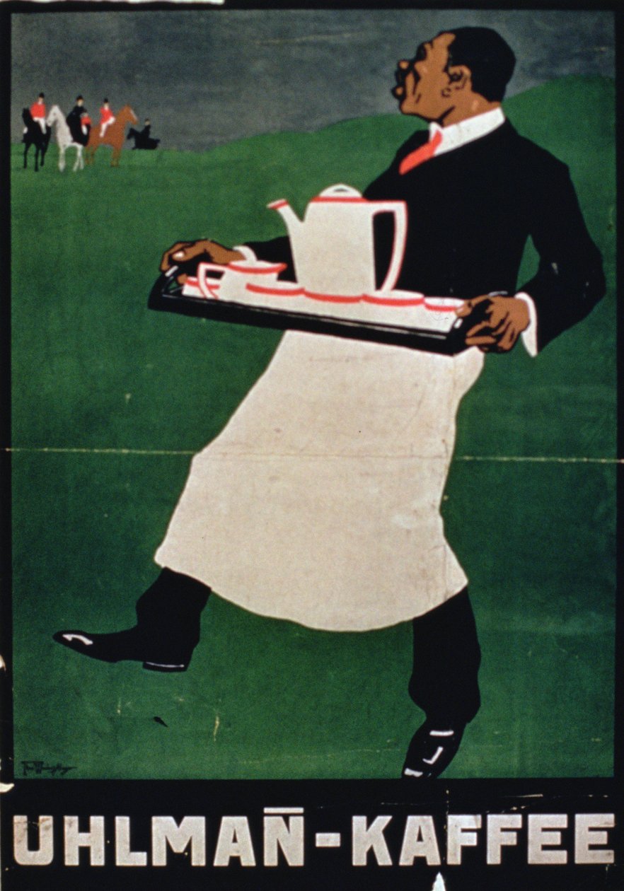 Affiche publicitaire pour le "Café Uhlman" (lithographie couleur) - German School