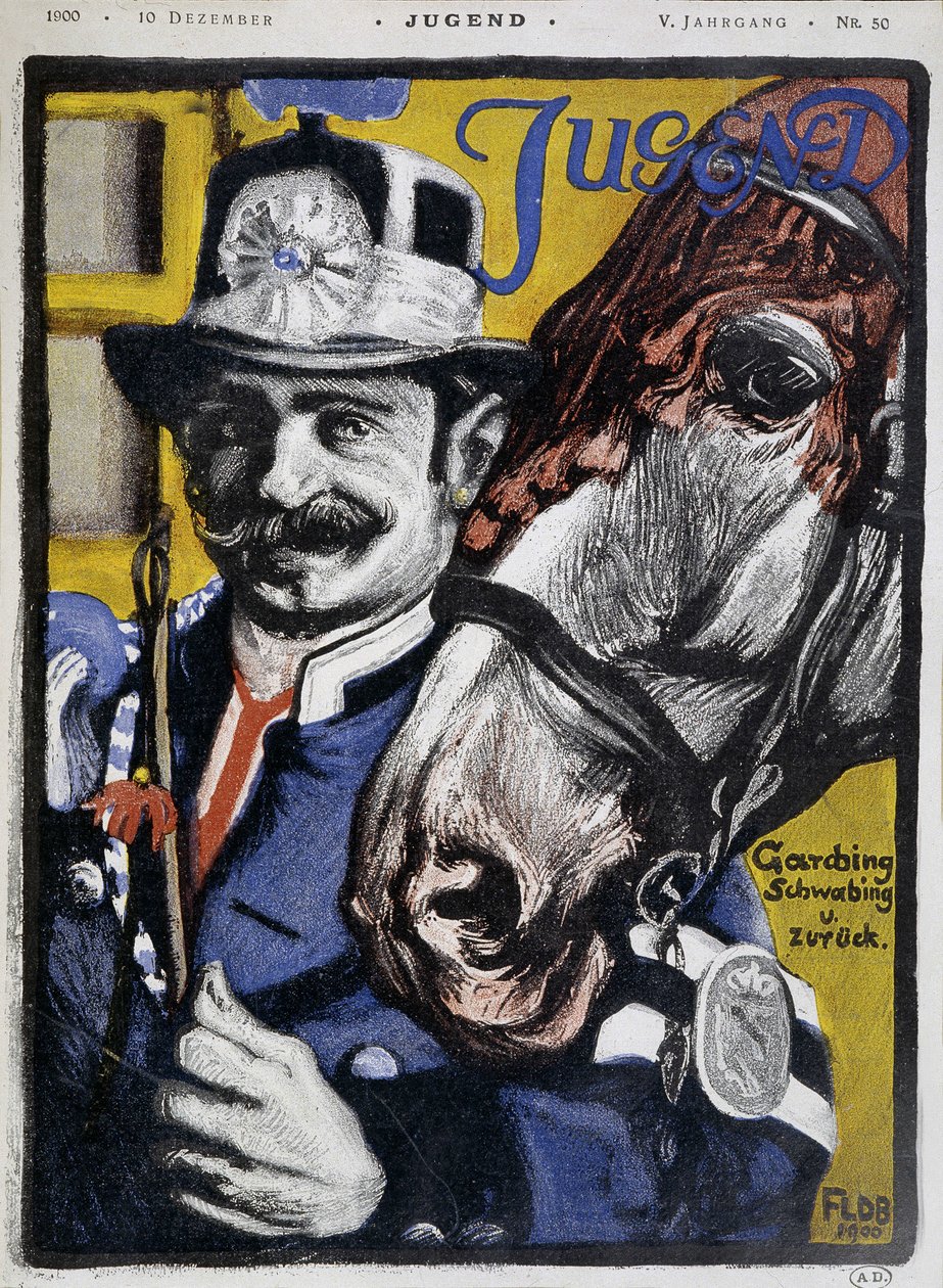 Postillon: cocher et son cheval - dans «Jugend» - German School