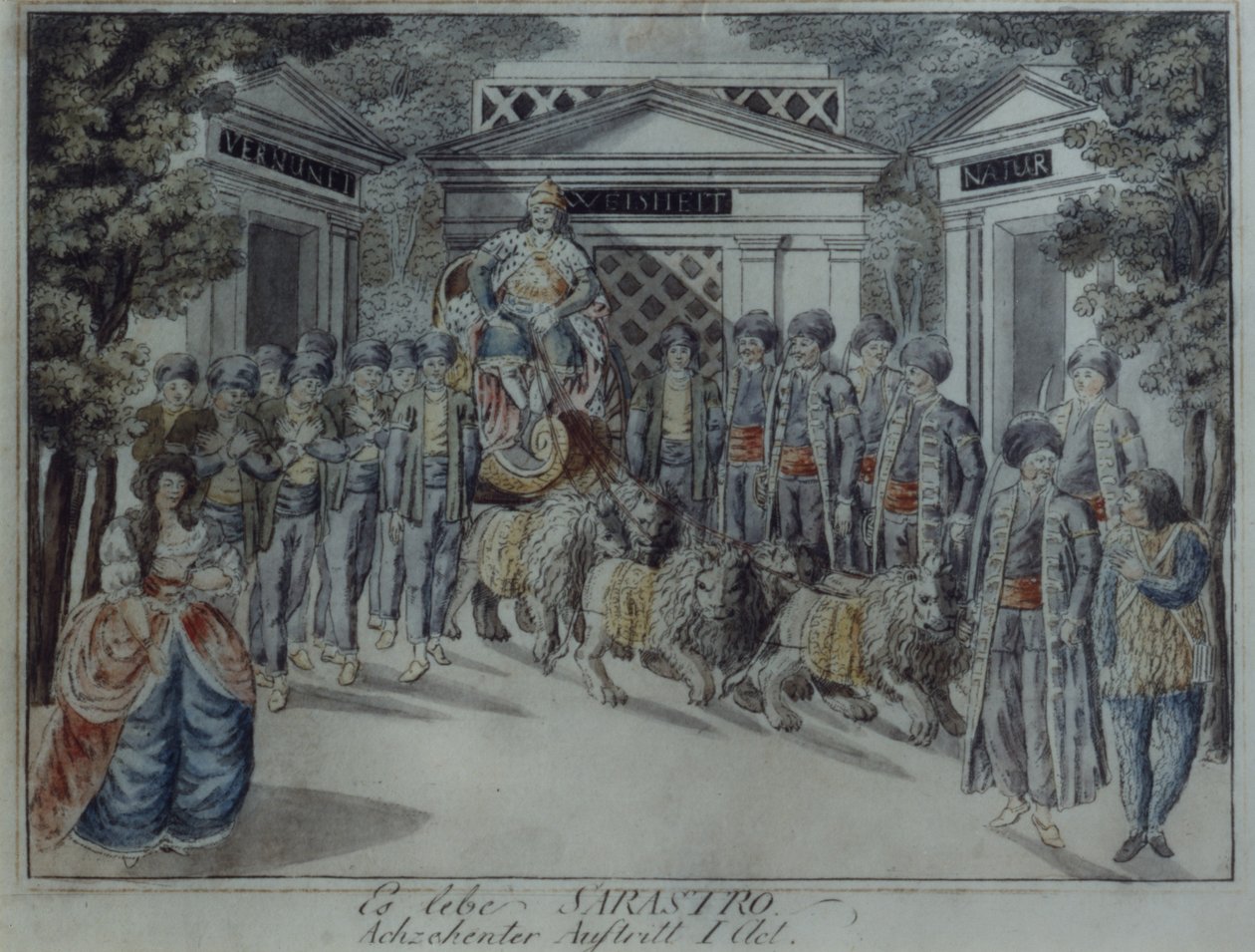 Scène de La Flûte enchantée de Wolfgang Amadeus Mozart - German School
