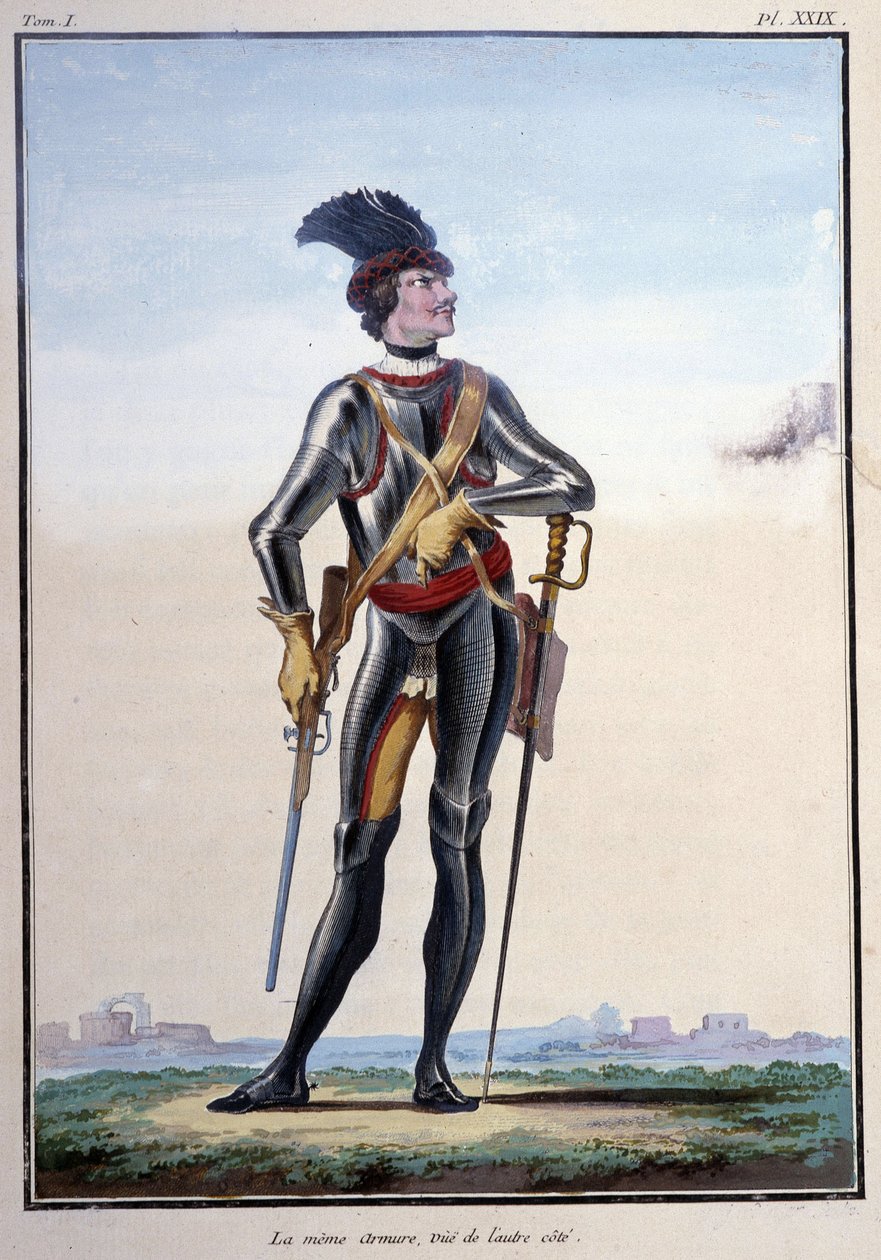 Vêtements de soldat : armure de cavalier - dans « Mes rêves » par le comte de Saxe - German School
