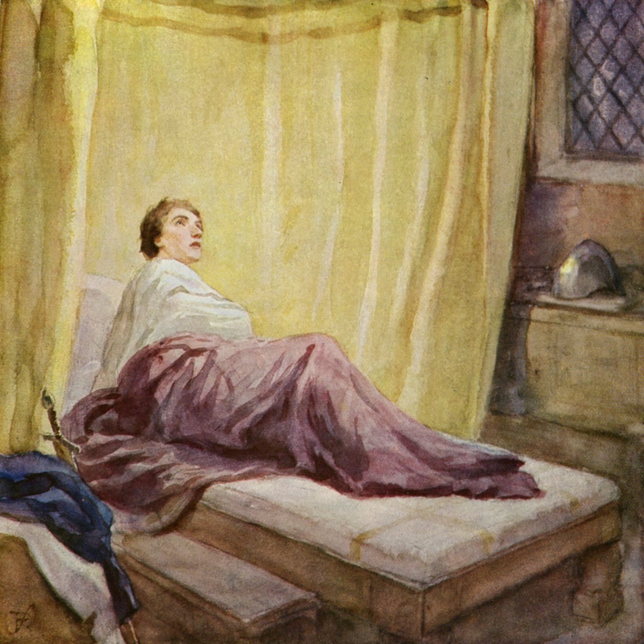 Saint François recevant une vision du ciel (lithographie couleur) - German School