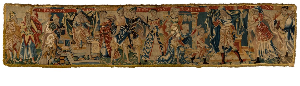 Tapisserie représentant Moïse jetant la couronne de Pharaon et étant puni, du Rhin - German School