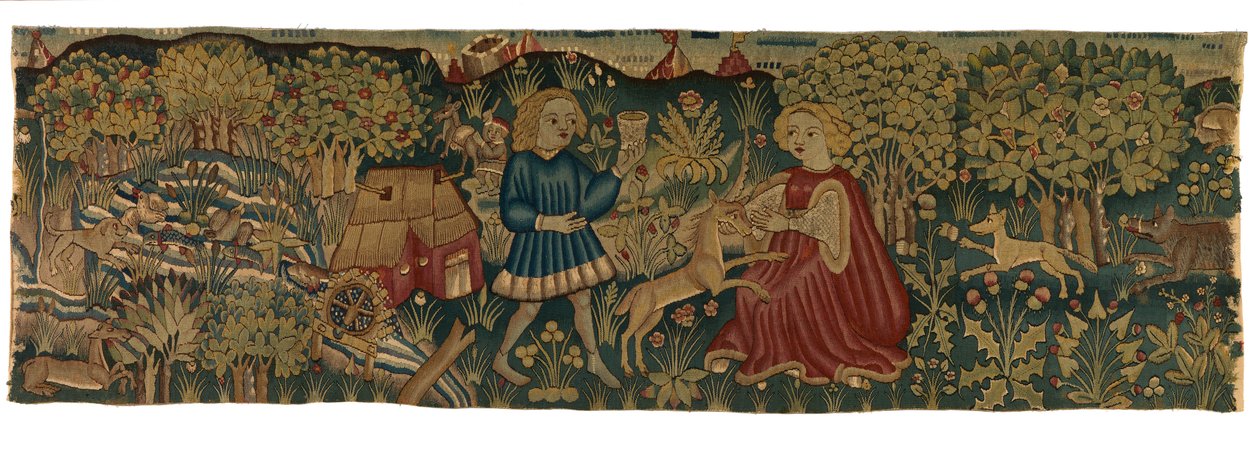 Bande de tapisserie représentant la Vierge et la Licorne - German School