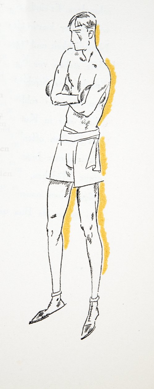 Le boxeur, tiré de Styl, publié en 1922 (impression sur pochoir) - German School